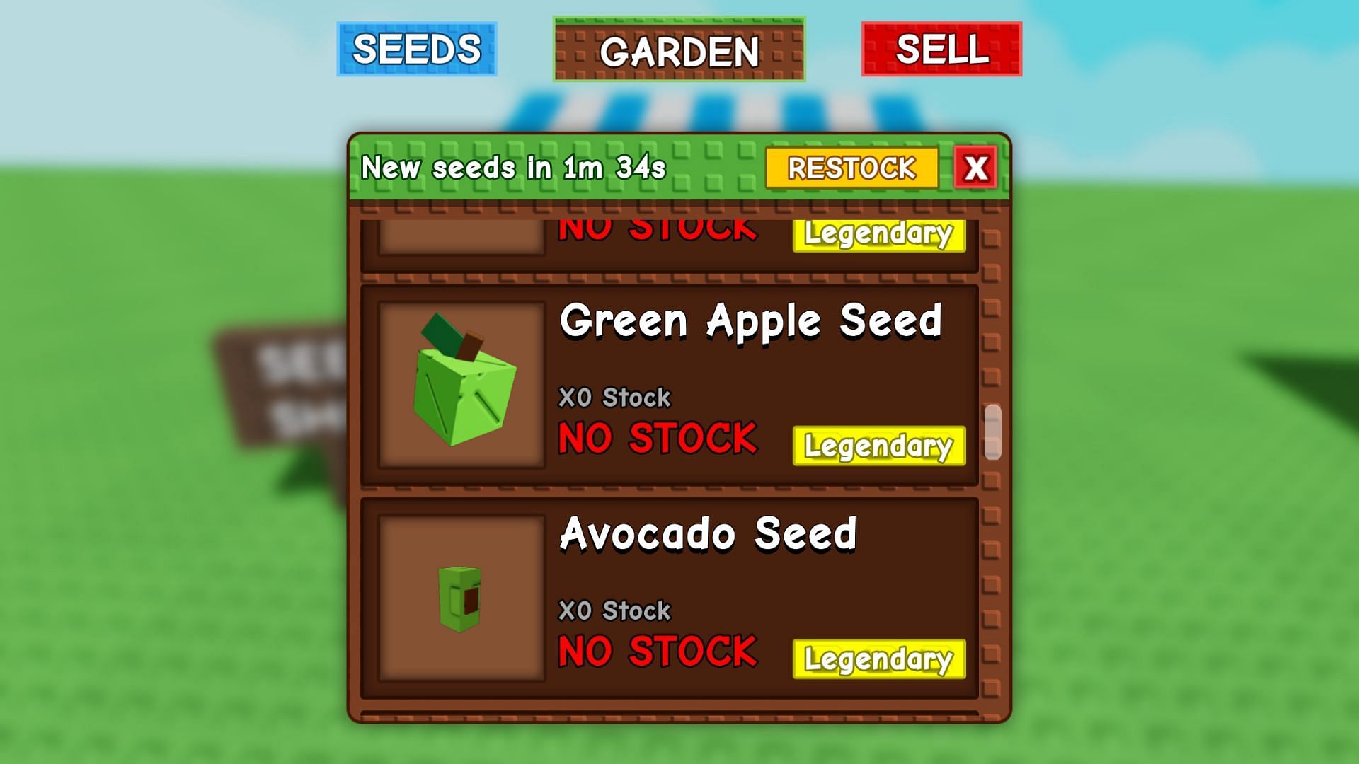 There are brand-new seeds in the Seed Shop (Image via Roblox)